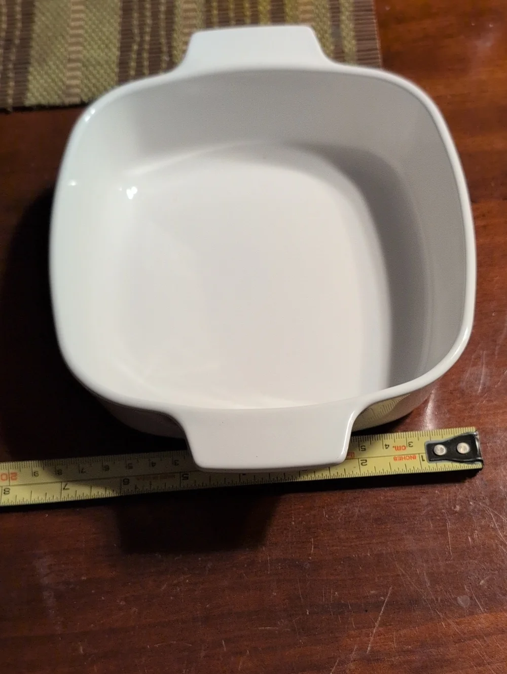 Vintage 1 Quart Corning Ware White Ceramic Baking Dish with Blue Floral Accent